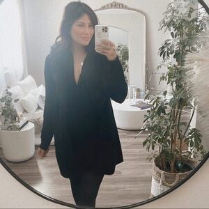 NWOT Lovestitch Black Faux Fur Trim Coatigan